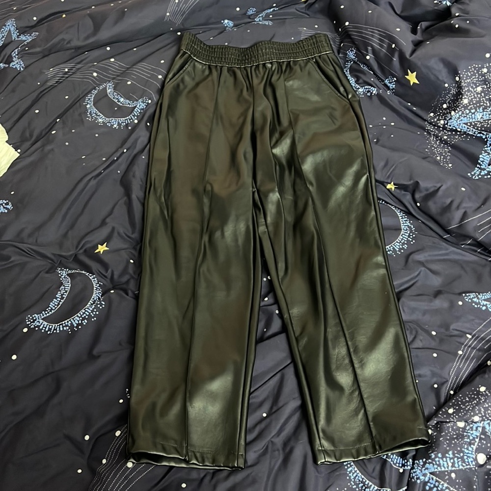Faux leather pants